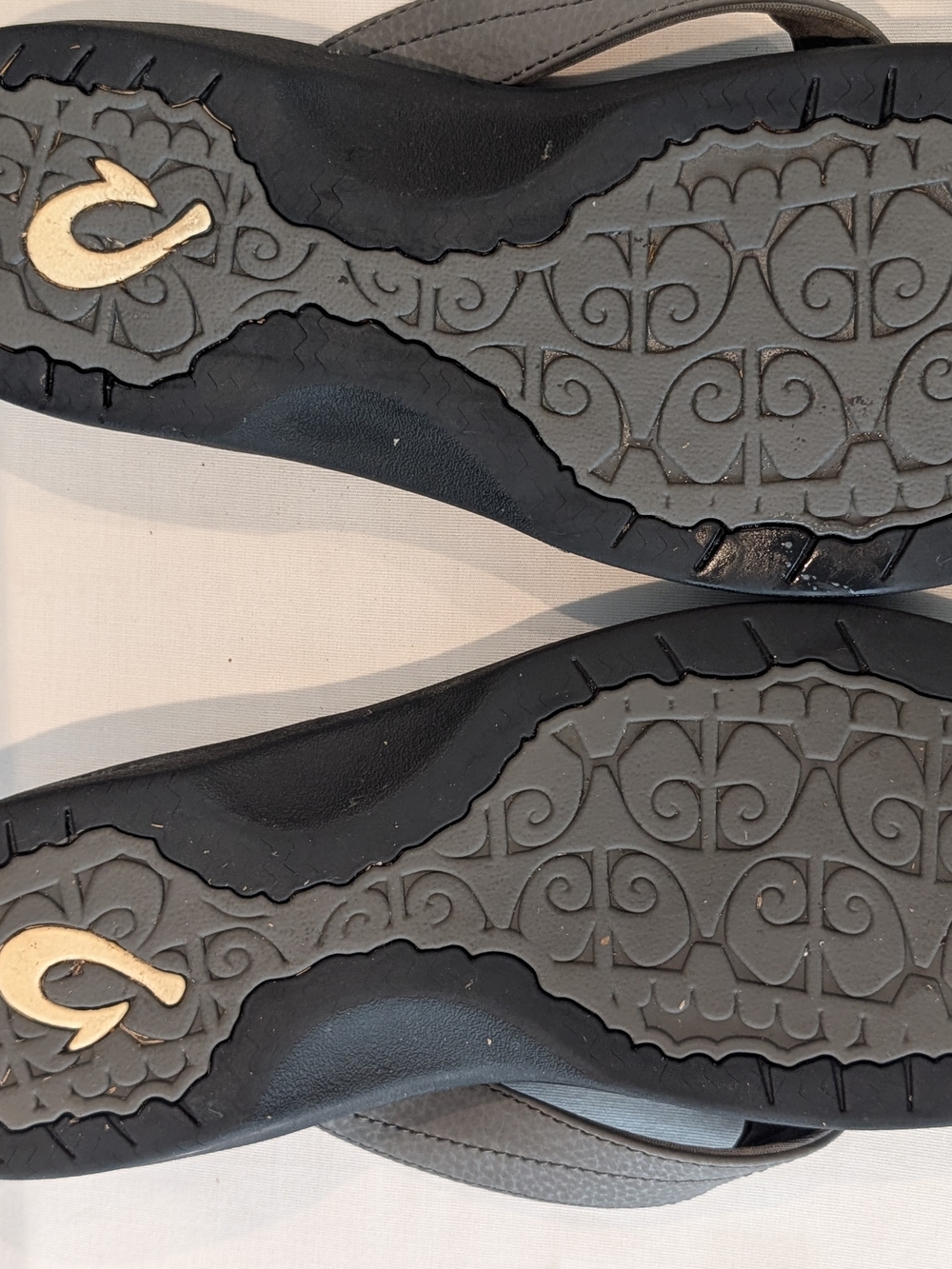 OluKai Black and Gray Women's Flip Flop Sandals - Picture 2 of 3